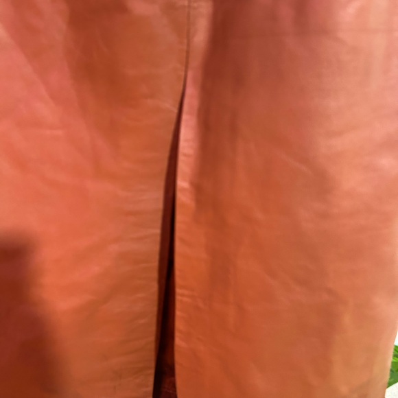 Brown Genuine Leather Skirt - Picture 5 of 10